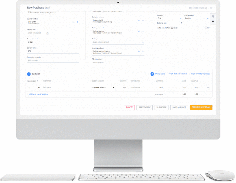 purchase order delivery module